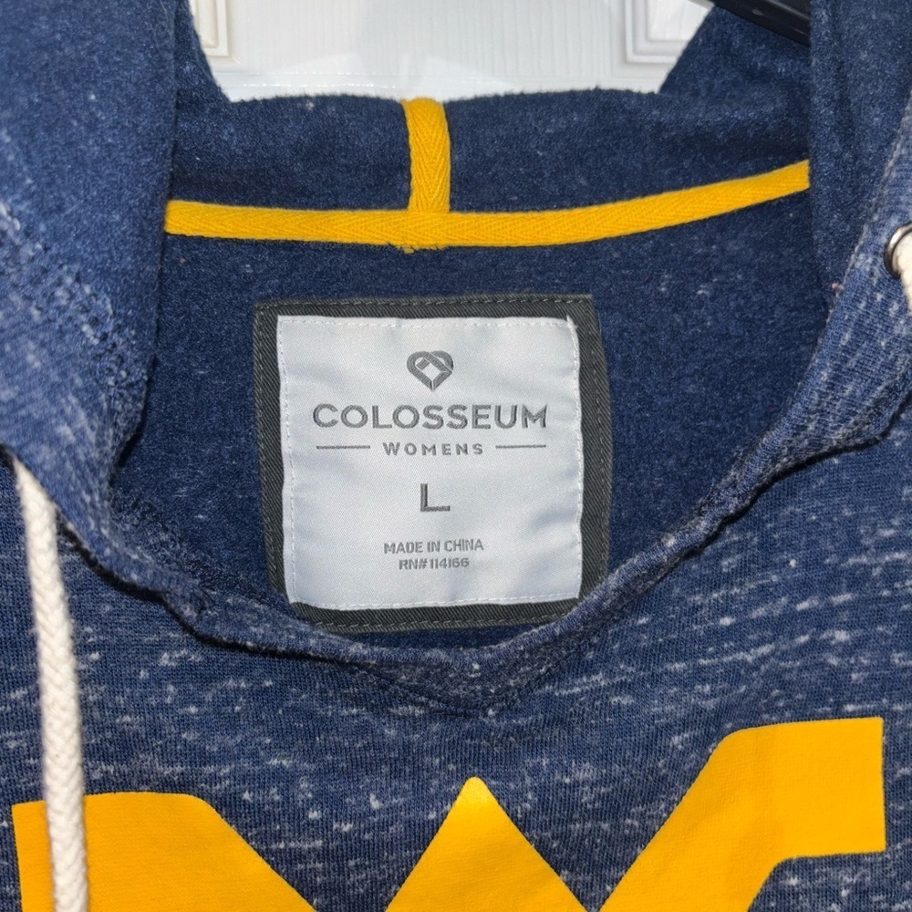 Women's Colosseum Heathered Navy West Virginia Mountaineers Hoodie T-Shirt SZ L‍ - Picture 4 of 12